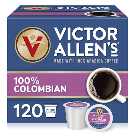 Victor Allen Victor Allen's Coffee 100% Colombian, Medium Roast, 120 Count, Single Serve Coffee Pods for Keurig K-Cup Brewers, PK120 FG015352RV